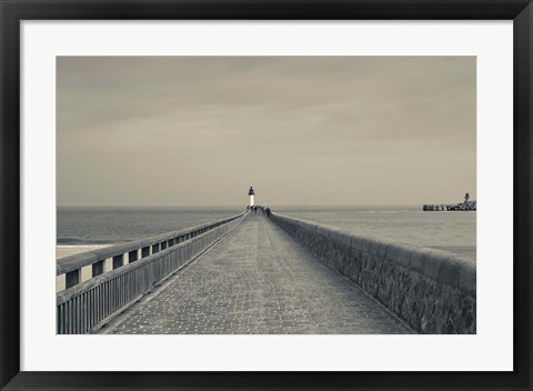 Framed West Jetty in The Port of Calais Print