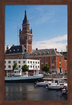 Framed Bassin du Commerce Marina, Dunkerque Print