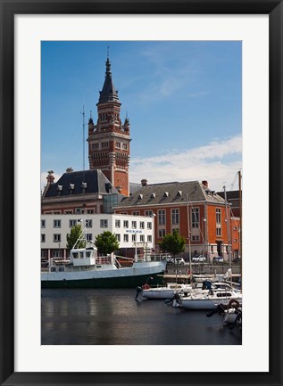 Framed Bassin du Commerce Marina, Dunkerque Print