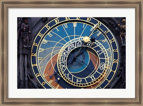 Framed Prague Astronomical clock Print