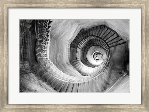 Framed Traboule Staircase, Lyon, France Print