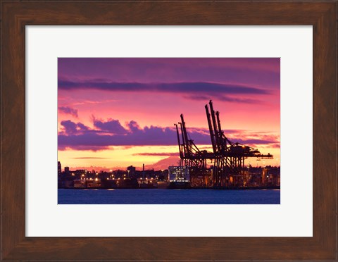 Framed Cargo Cranes, Port of Vancouver Print