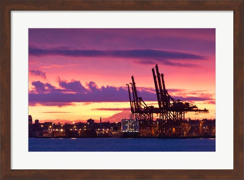 Framed Cargo Cranes, Port of Vancouver Print