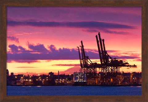 Framed Cargo Cranes, Port of Vancouver Print