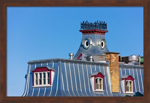 Framed Colorful House, Quebec City, Canada Print