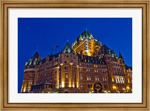 Framed Chateau Frontenac Hotel at Night Print