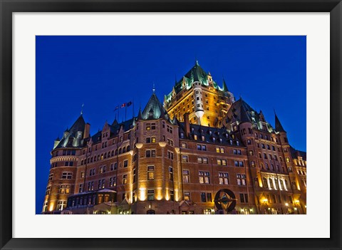 Framed Chateau Frontenac Hotel at Night Print