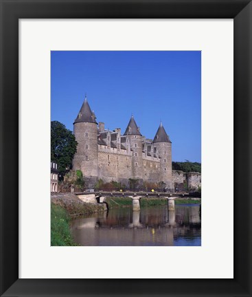 Framed Josselin Chateau and River Oust, Brittany, France Print