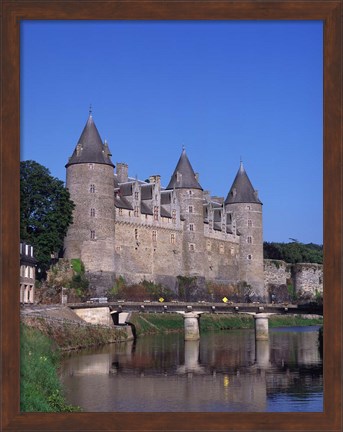 Framed Josselin Chateau and River Oust, Brittany, France Print