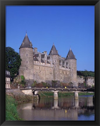 Framed Josselin Chateau and River Oust, Brittany, France Print