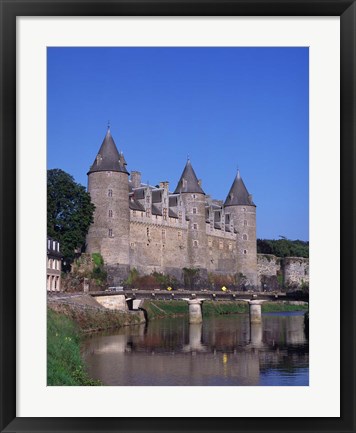 Framed Josselin Chateau and River Oust, Brittany, France Print