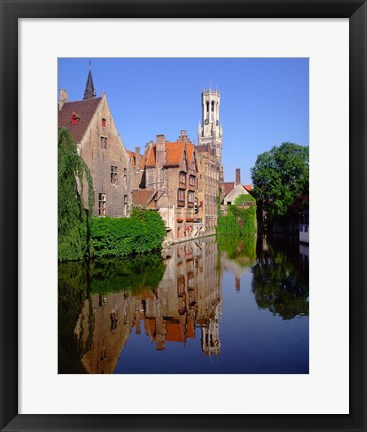 Framed Belfry and Rosary Quay, Belgium Print