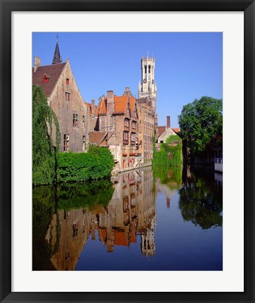 Framed Belfry and Rosary Quay, Belgium Print