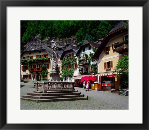 Framed Village of Hallstatt, Salzkammergut, Austria Print