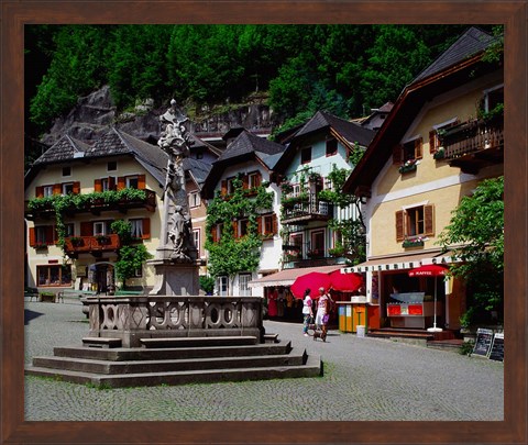 Framed Village of Hallstatt, Salzkammergut, Austria Print