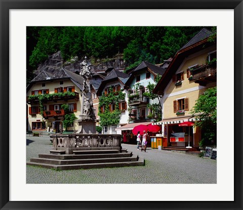 Framed Village of Hallstatt, Salzkammergut, Austria Print