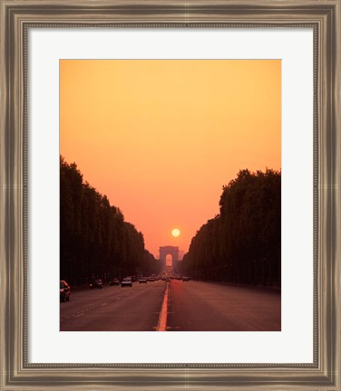 Framed Arc de Triomphe at Sunset, Paris, France Print