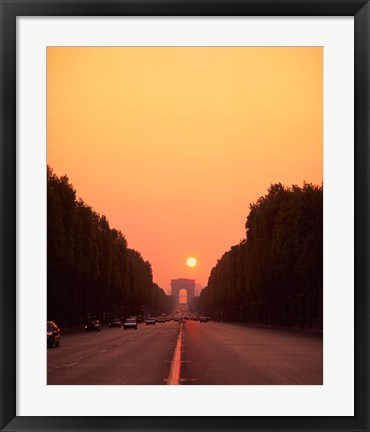 Framed Arc de Triomphe at Sunset, Paris, France Print