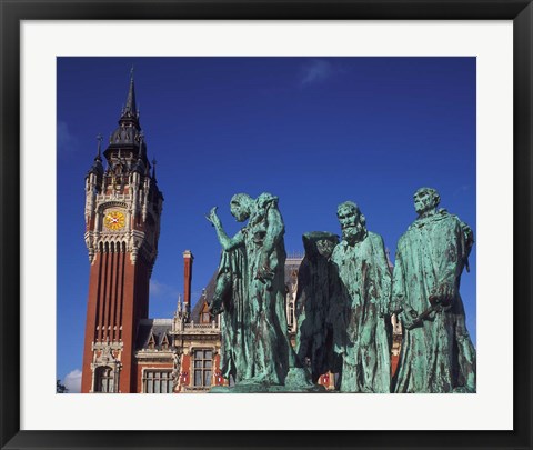 Framed Town Hall and Six Burghers, Calais, France Print