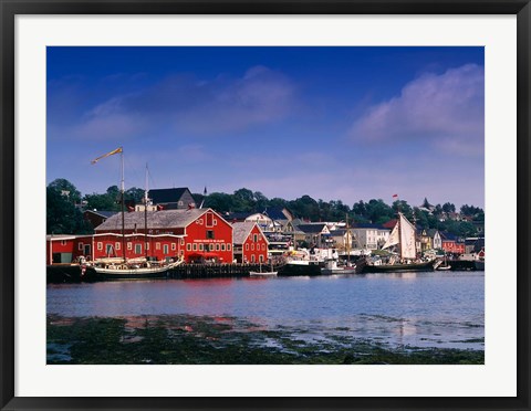 Framed Atlantic Fisheries Museum and Lunenburg Harbor Print