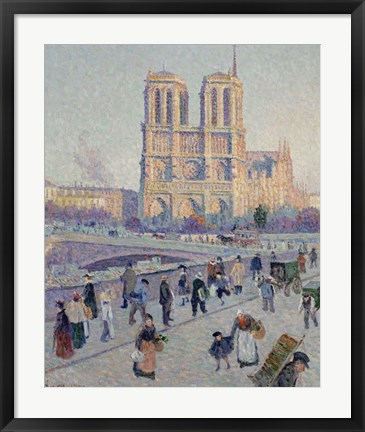 Framed Quai Saint-Michel And Notre-Dame, Paris 1901 Print