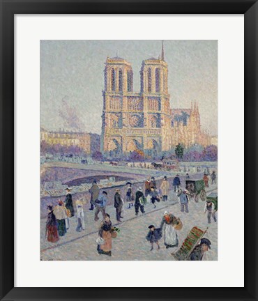 Framed Quai Saint-Michel And Notre-Dame, Paris 1901 Print