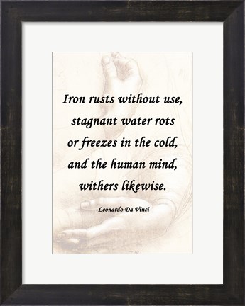 Framed Iron Rusts Without Use -Da Vinci Quote Print