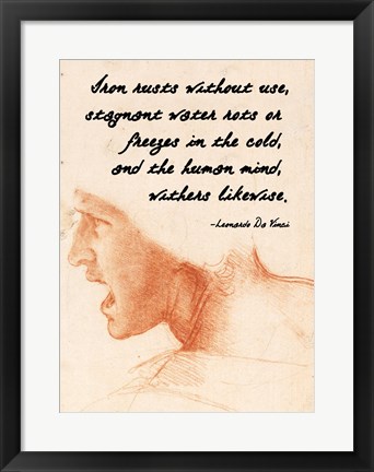 Framed Human Mind - Da Vinci Quote Print