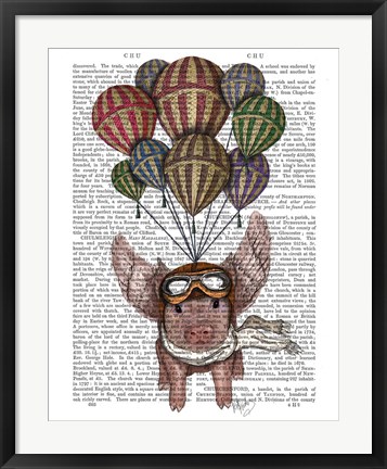 Framed Pig And Balloons Print
