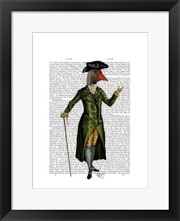 Framed Goose in Green Regency Coat Print