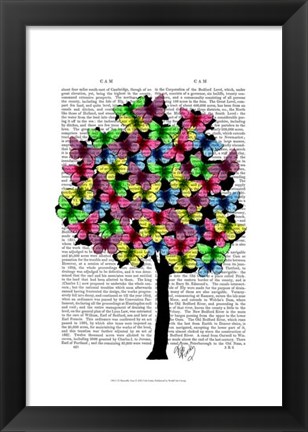 Framed Butterfly Tree Print