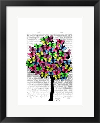 Framed Butterfly Tree Print