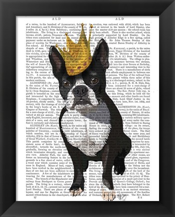 Framed Boston Terrier And Crown Print