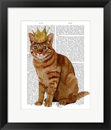 Framed Ginger Cat with Crown Full Print