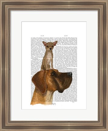 Framed Great Dane and Chihuahua Print