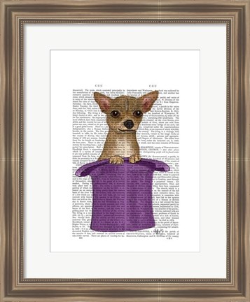 Framed Chihuahua in Top Hat Print