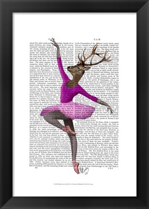 Framed Ballet Deer in Pink I Print