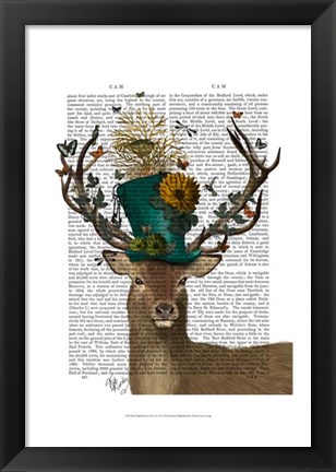 Framed Mad Hatter Deer Print