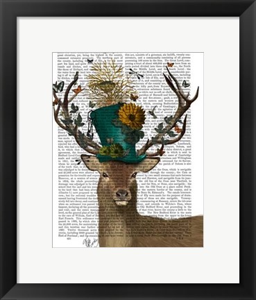 Framed Mad Hatter Deer Print