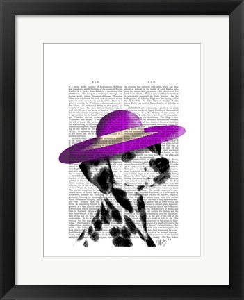 Framed Dalmatian With Purple Wide Brimmed Hat Print