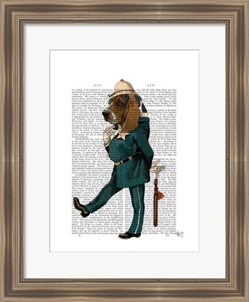 Framed Basset Hound Policeman I Print