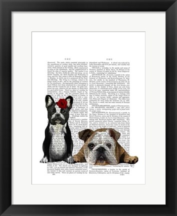 Framed French Bulldog and English Bulldog Print