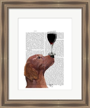 Framed Red Setter Dog Au Vin Print