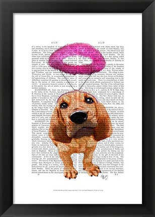 Framed Bloodhound With Angelic Pink Halo Print