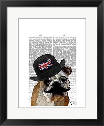 Framed British Bulldog and Bowler Hat Print