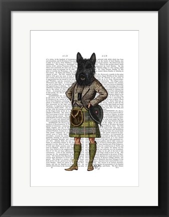 Framed Scottish Terrier in Kilt Print