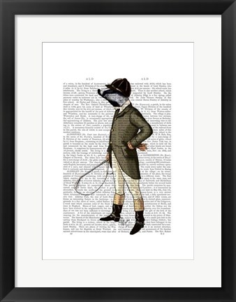 Framed Badger The Rider Full I Print