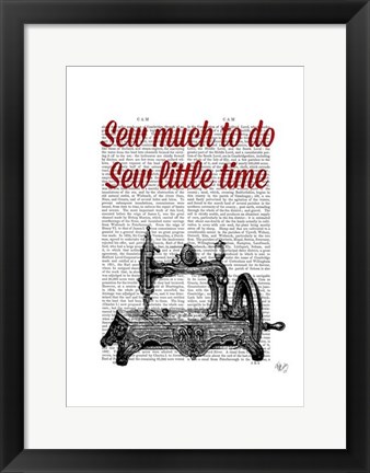 Framed Sew Little Time Illustration Print