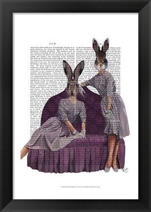 Framed Rabbits in Purple Print