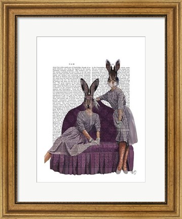 Framed Rabbits in Purple Print